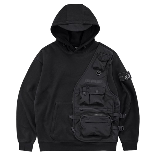 Functional shoulder pocket hoodie V0187