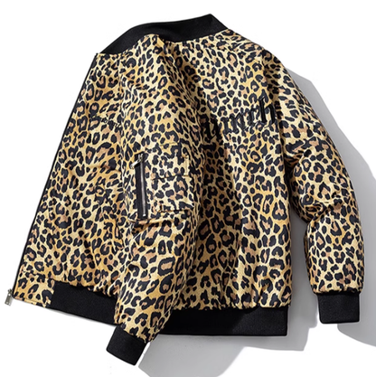 leopard print bomber jacket V0412