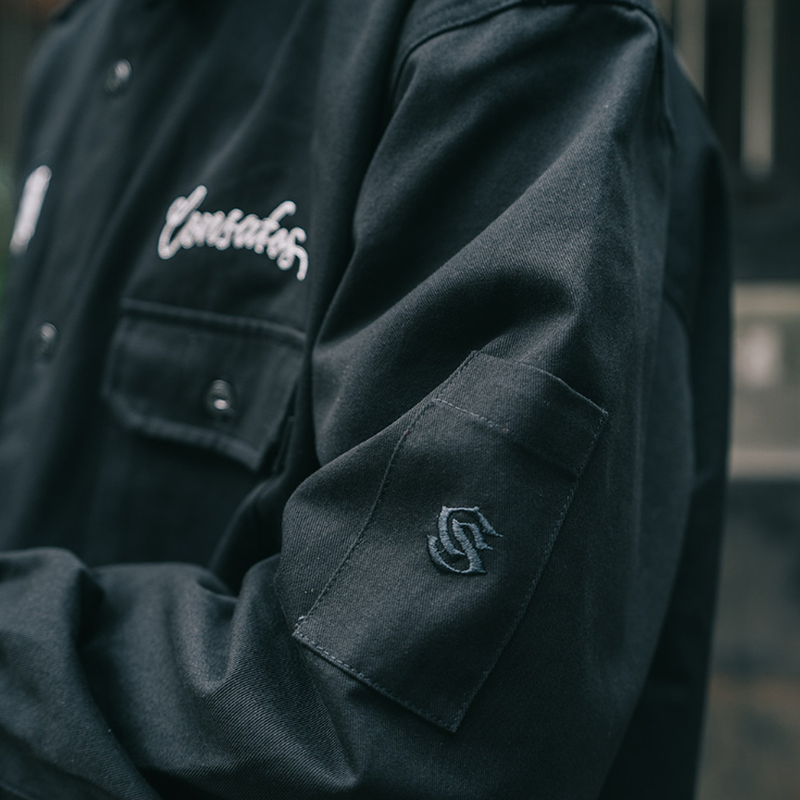 Black Long Sleeve Work Shirt V1050