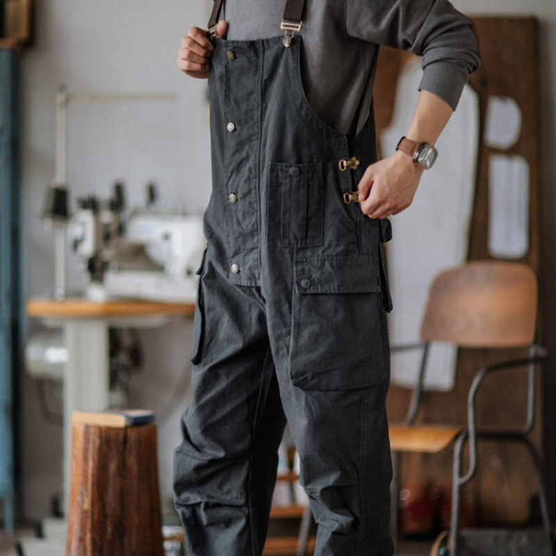 Indigo Canvas Work Overalls V0851