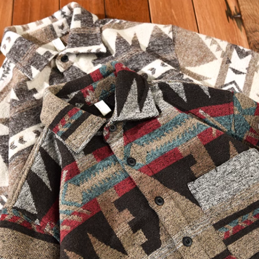 Heavyweight Ortega pattern shirt V0145