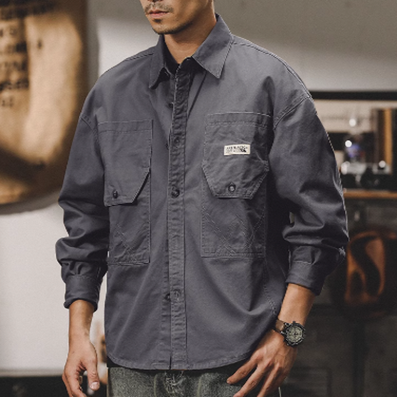 American wash heavy weight shirt V0292