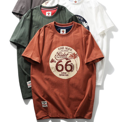 Vintage-Style Printed T-Shirt V0996