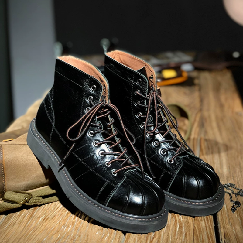 Classic Leather High-Top Boots V1032