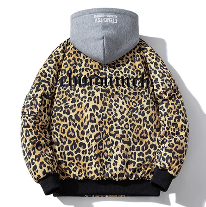 leopard print bomber jacket V0412