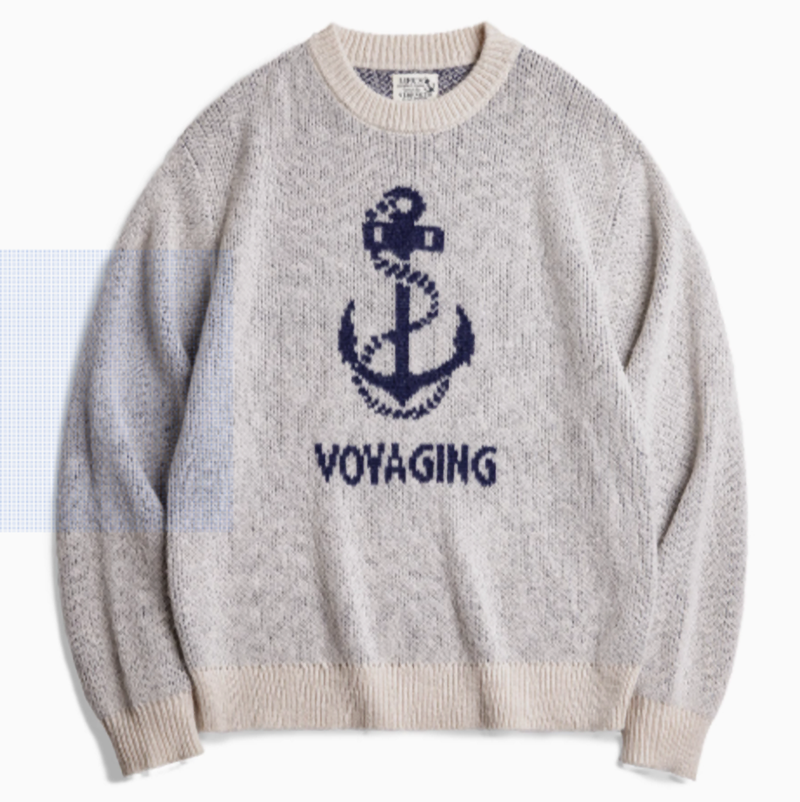 Anchor logo navy knit V0409