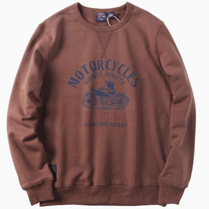Retro bike logo print sweatshirt V0424