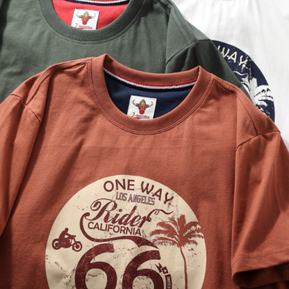 Vintage-Style Printed T-Shirt V0996