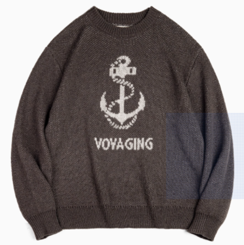 Anchor logo navy knit V0409