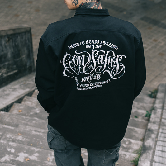 Black Long Sleeve Work Shirt V1050