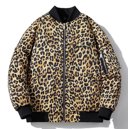 leopard print bomber jacket V0412