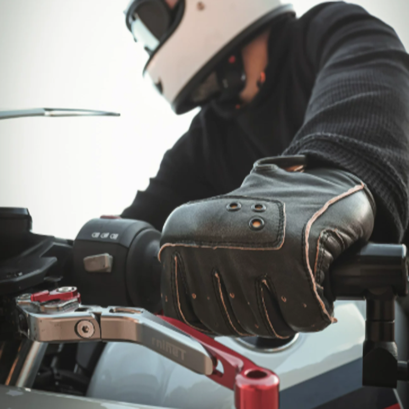 Retro Biker Leather Gloves V0917