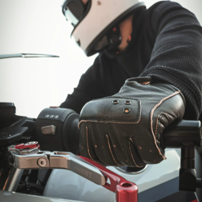 Retro Biker Leather Gloves V0917
