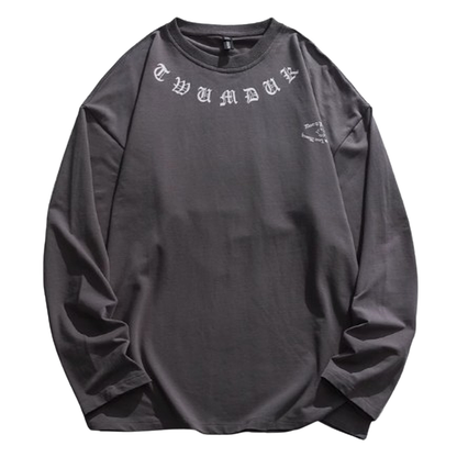 Neck logo print  long sleeve T-shirt V0202