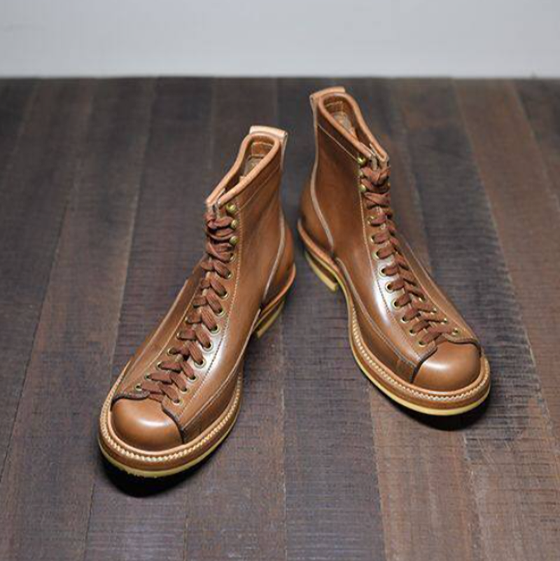 High-Top Microfiber Leather Work Boots V0958