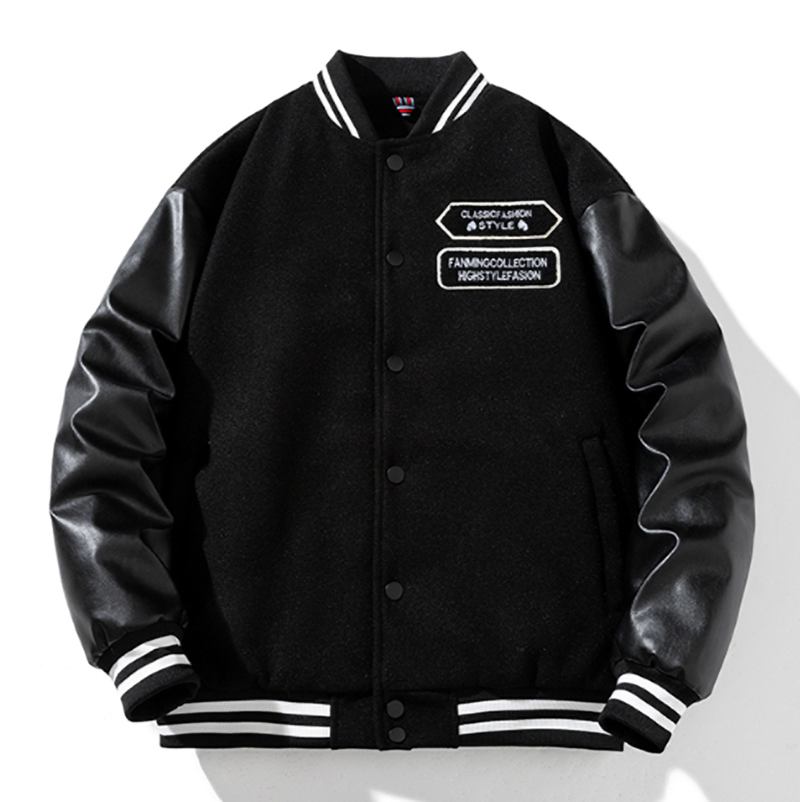 Embroidered Baseball Jacket V0840