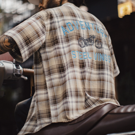 Vintage Checkered Short-Sleeve Shirt V0990