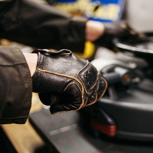 Retro Biker Leather Gloves V0917