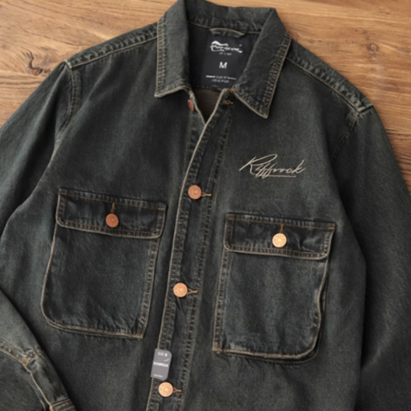 American retro denim work jacket V385