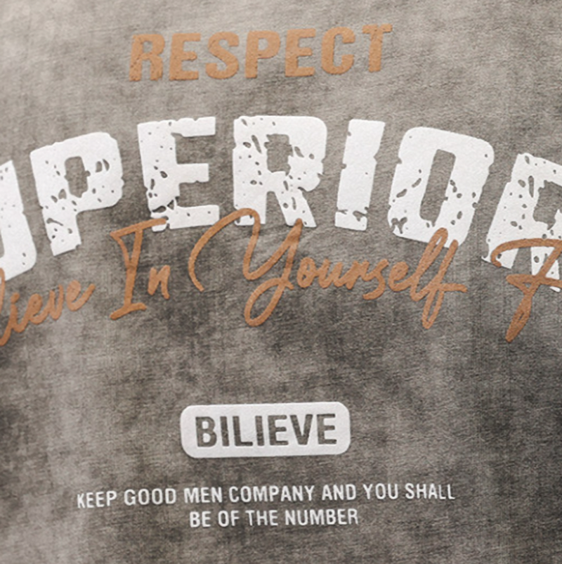 Retro Foam Print T-Shirt V0931