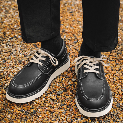 Retro British Fake Leather Shoes V0983