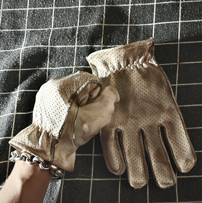 Retro Leather Motorcycle Gloves V0791