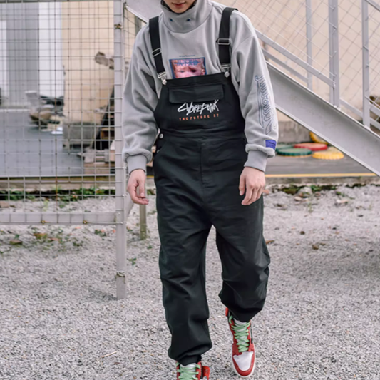 Chest pocket logo overalls V0621