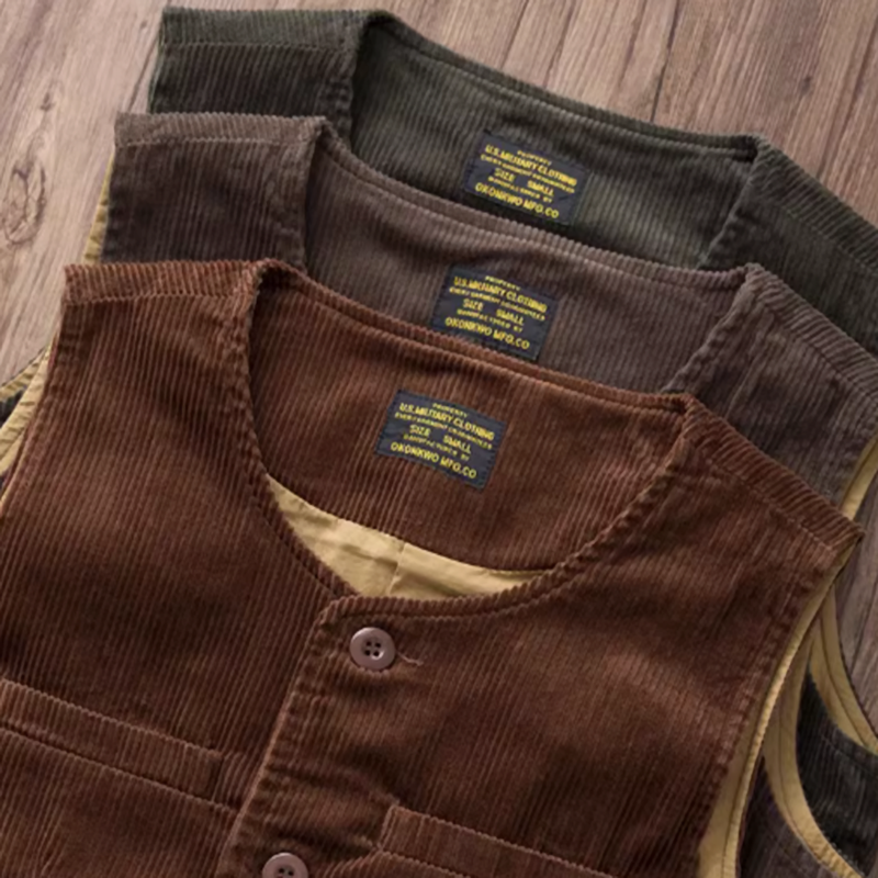 American Retro Corduroy Vest V0197