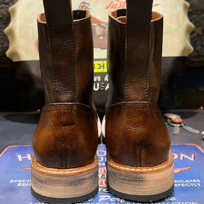 Retro Leather Biker Boots  V0868