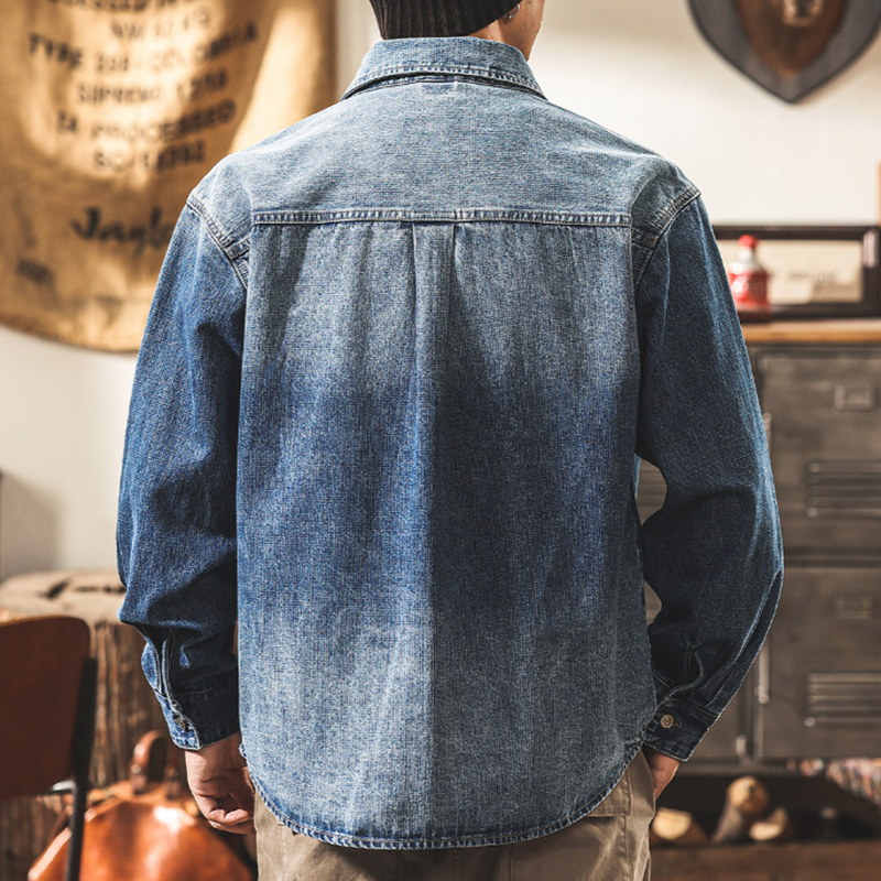 Retro Bamboo-Stripe Cowboy Shirt V1057
