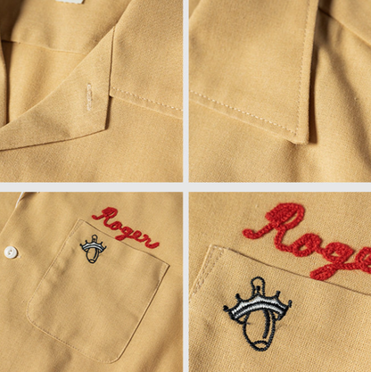Embroidered Cuban-Collar Shirt V0997