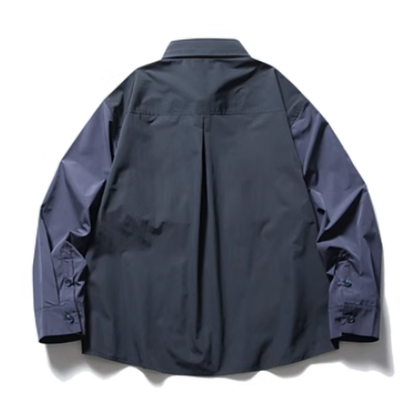Retro Street Style Color-Blocked Work Shirt V0547
