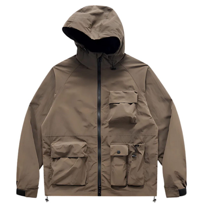 Multi-pocket hooded windbreaker V0213