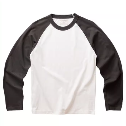 Contrast color long sleeve T-shirt V0164