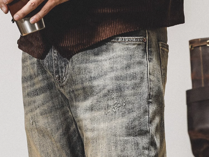 Washed distressed denim V0058