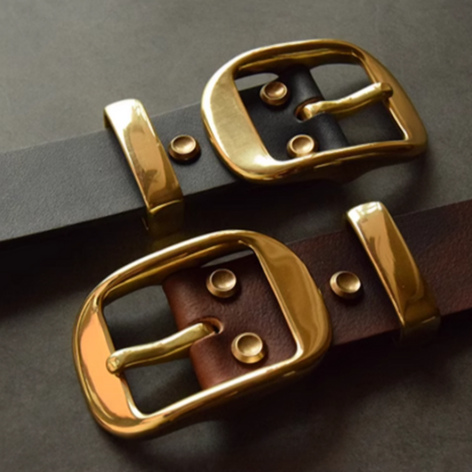 Retro leather buckle belt V0236