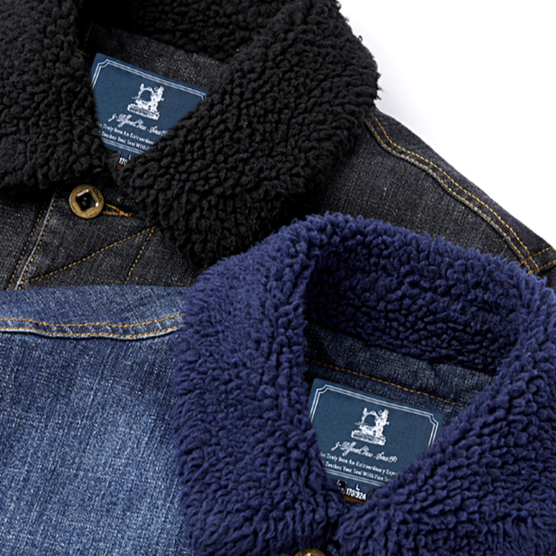 Retro denim fleece jacket V0324