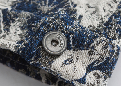 Jacquard retro denim jacket V0331