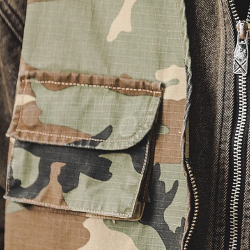 Multi-pocket camouflage vest V0475