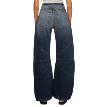 Patchwork wide leg jeans V0802