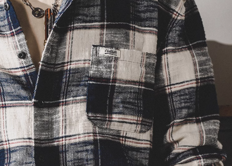 American retro check shirt V0146