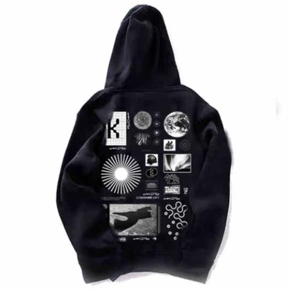 Graphic Back-Print Hoodie V0872