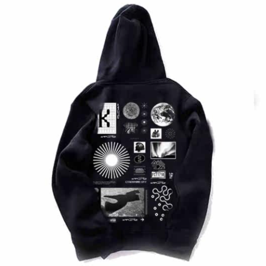 Graphic Back-Print Hoodie V0872