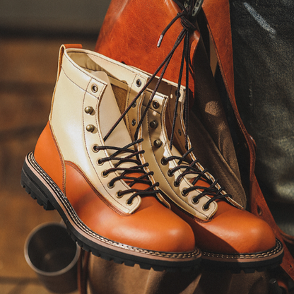 Retro Cowhide Work Boots V0795