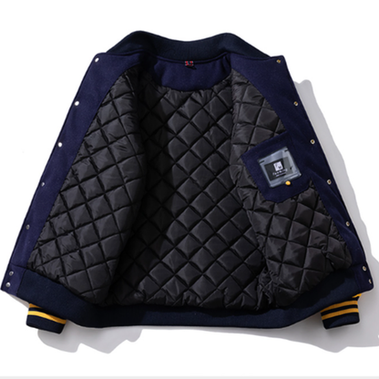 Retro Color-Block Baseball Jacket V0841