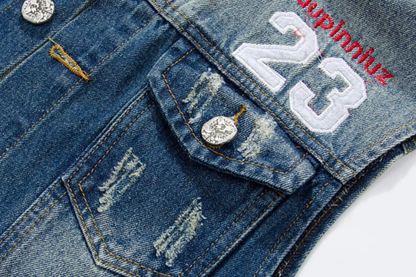 American biker denim vest V0088