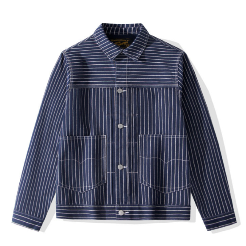 Hickory Striped Denim Jacket V1046
