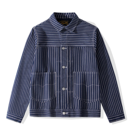 Hickory Striped Denim Jacket V1046