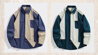 Contrast color casual shirt V0052