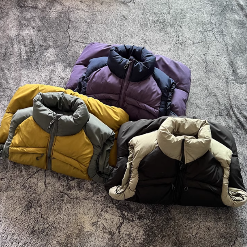 Two-tone padded down vest V0397